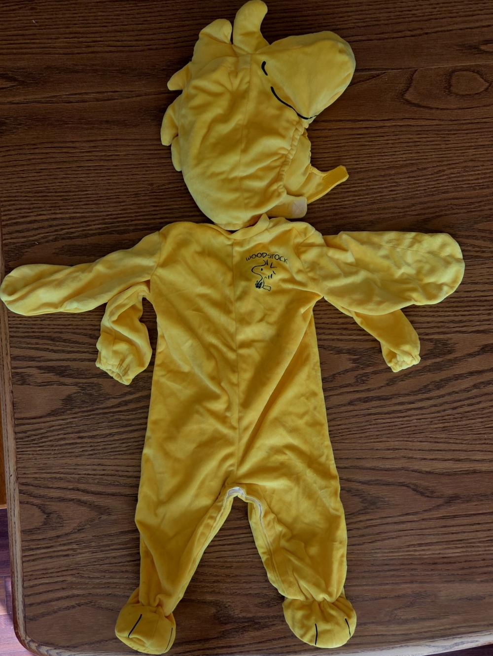 6-12 Months Woodstock From Peanuts Yellow Plush One-Piece for Kids Costume